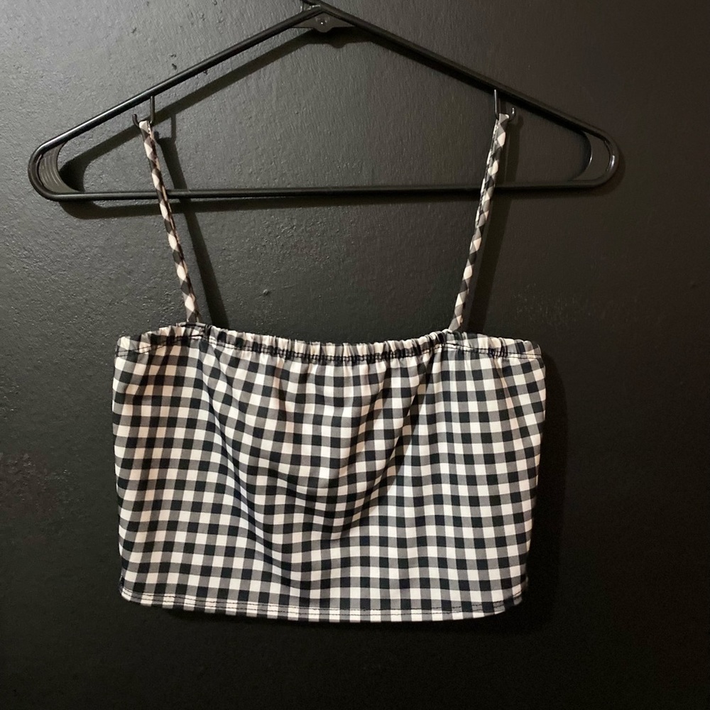 Windsor, checkered cropped tank top, size small